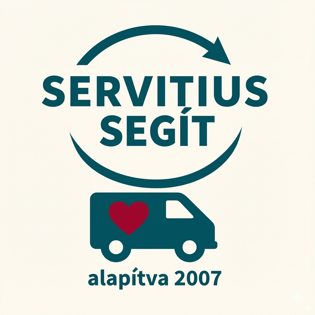 Servitius Segít társadalmi felelősségvállalás és jótékonysági költöztetés program logója